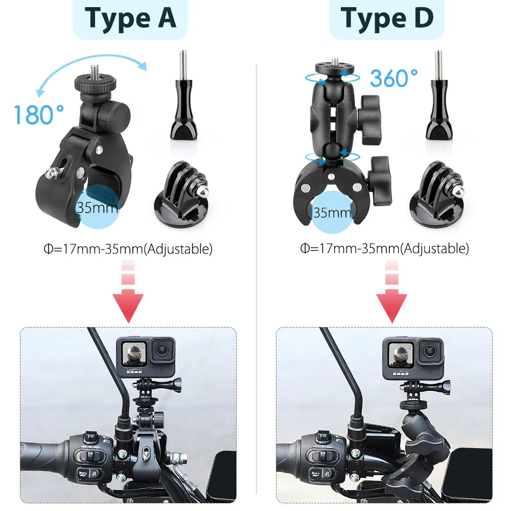 for GoPro 11 10 9 8 Motorcycle Accessories Holder Handlebar Mirror Mount Bike Bracket for DJI OSMO insta360 Action Camera