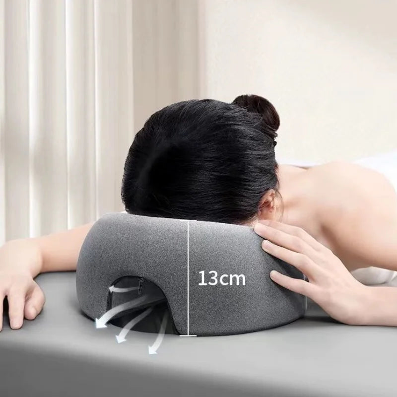 Face Down Sleeping Pillows Ergonomics Memory Foam Head Pillow Portable Travel Pillow Office Prone Cushion Breathable