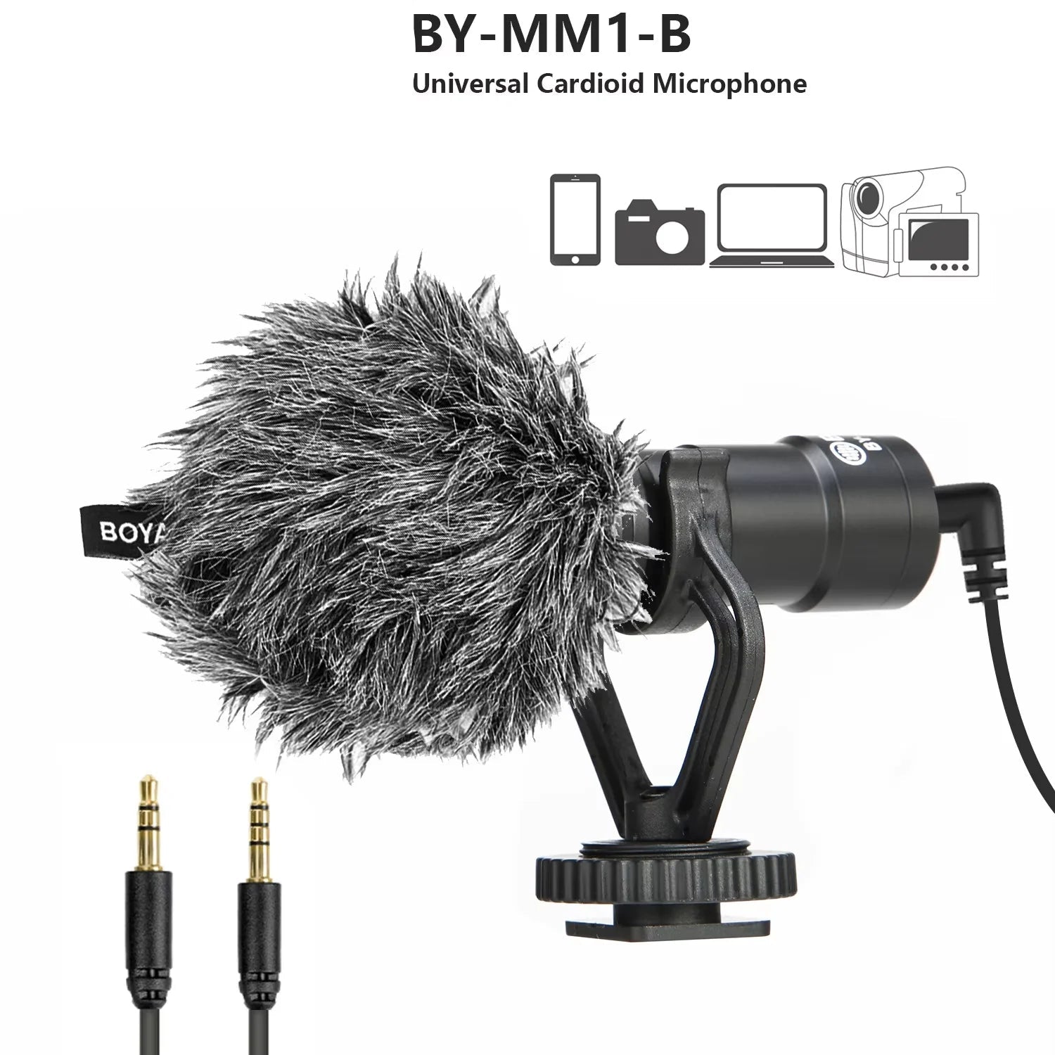 BY-MM1-B On-camera Shotgun Microphone for iPhone Android Smartphone DSLR Cameras PC Laptop Youtube Recording Streaming Vlog