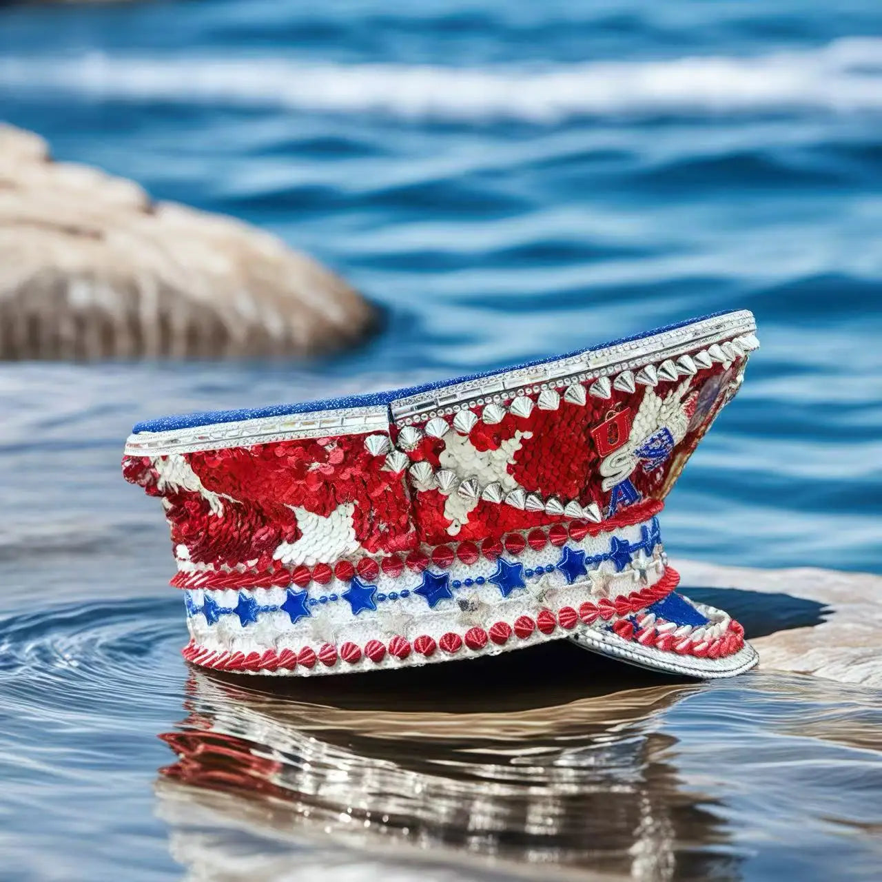 Captains Hat for Men Unisex Handmade Mardi Gras Hat Steampunk Burning Man Masquerade Party HongLuan Free Shipping