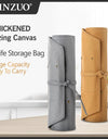 Portable Knife Roll Bag Thickened Canvas 8 Knife Slots+1 Scissor Slots +1 Zipper pouch Cooking Tool(just a bag, no knife)