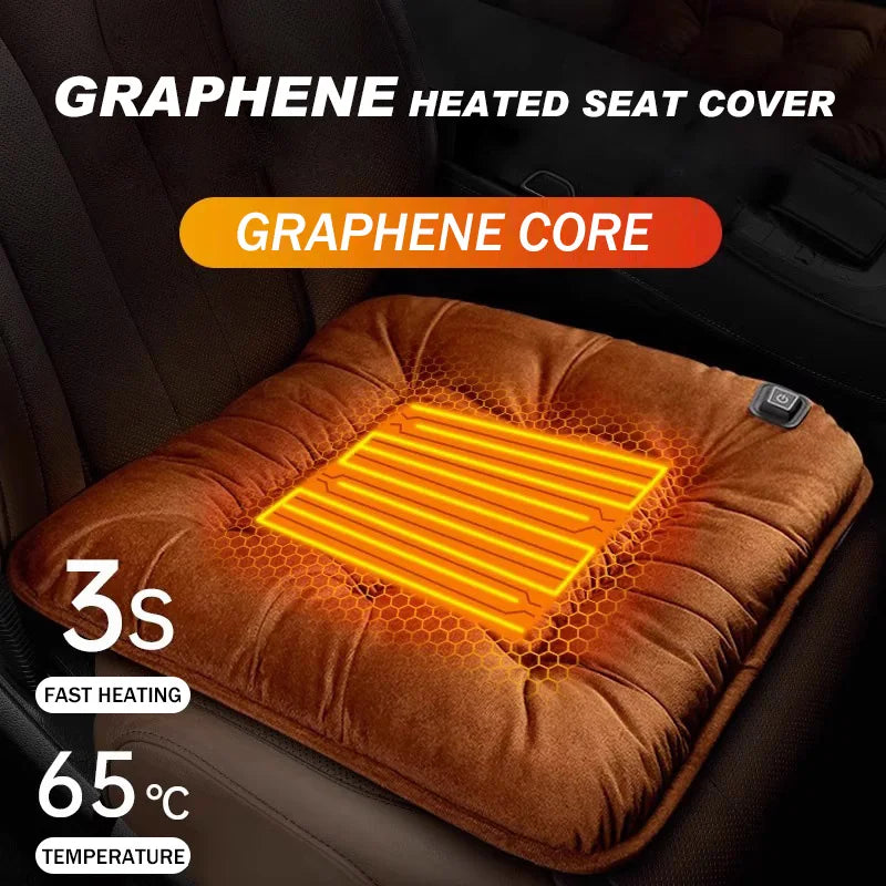 5V Heated Car Seat Cover USB Port 30' Fast Car Seat Heater For Car Home Office Heated Car Seat Protector Seat Heating Cover Pads