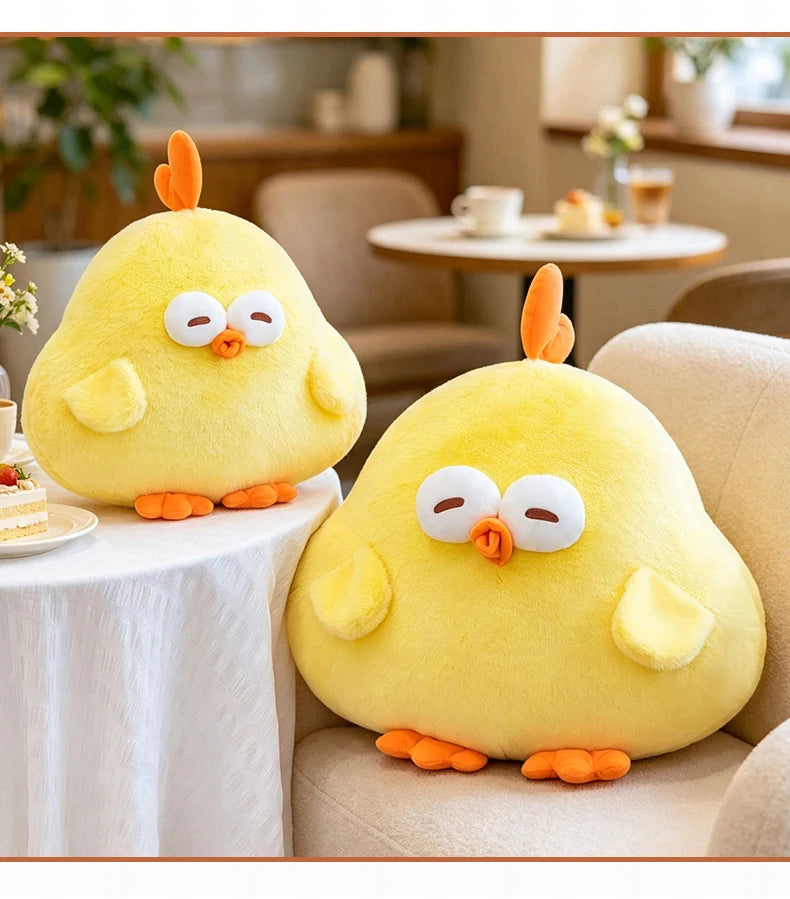 Cute Yellow Chicken Plush Toy Soft Cartoon Pillow