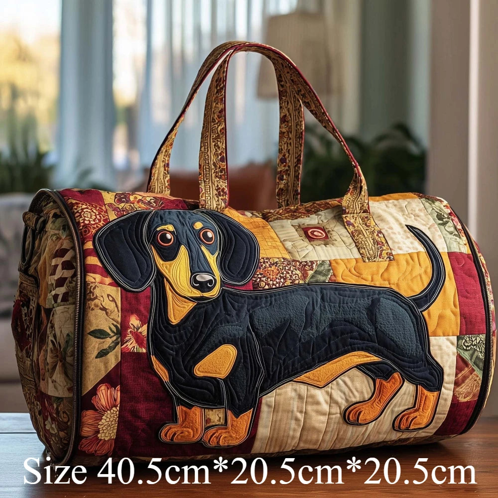 3D Print Quilted Dog Travel Bags Artistic Pet Dog Lovers Durable Weekend Gym Yoga Unique Dachshund Corgi French Bulldog Design