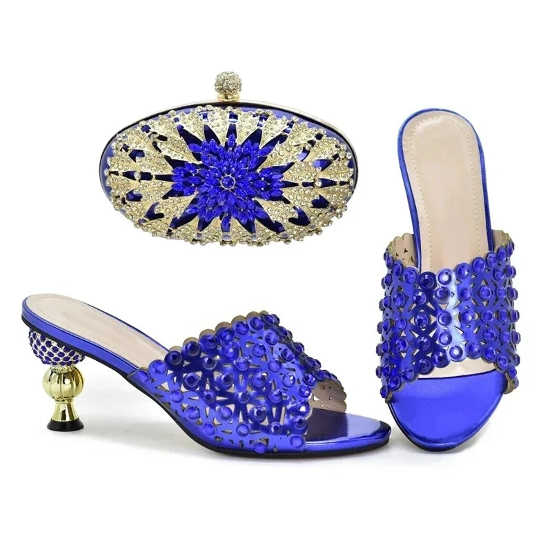 Italian Design High Heels Shoes and Bag To Match Nigerian Shoes and Bag Set Ladies Party Shoes and Bag Wedding Party Pumps