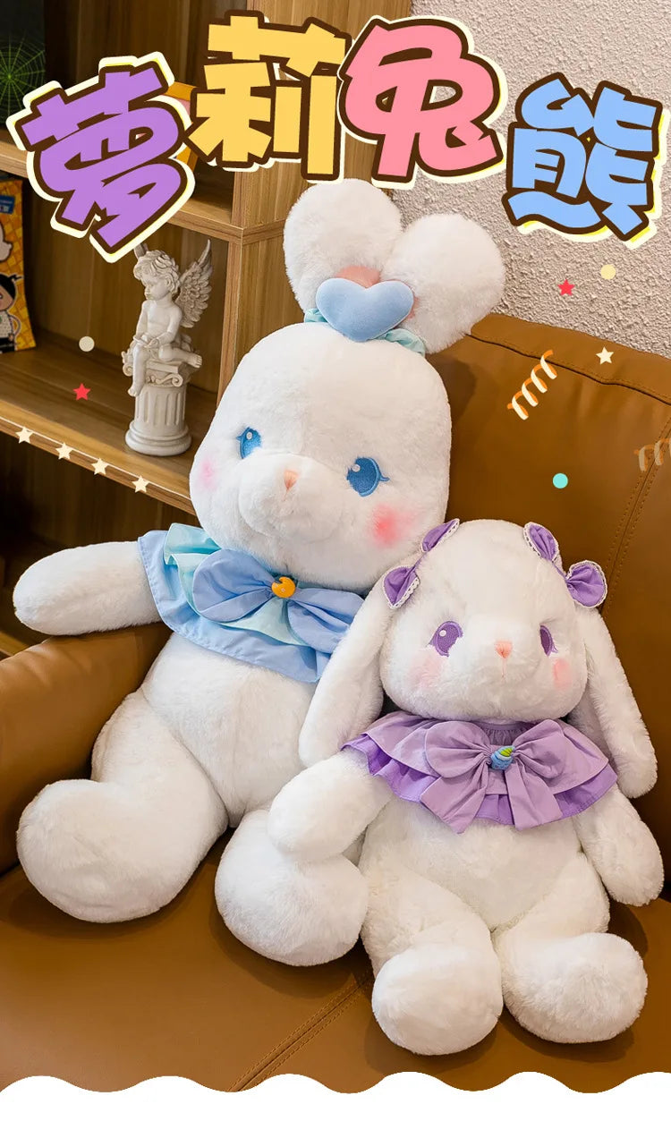 Kawaii Plush Toy Stuffed Doll Cute Rabbit Bear Couple Loli Bunny Pillow Soft Baby Bunny Doll for Kids Birthday Xmas Gift