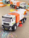 1:50 Electric Vacuum Cleaner Sweeper Garbage Truck Model Toy Alloy Diecast Light Sound Engineering Vehicle Gifts for