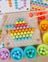 Montessori Early Education Baby Hand Movement Training Color Cognition Bead Clipping Wooden Toys for Children Game