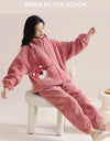 Women’s Christmas Fleece Pajama Set – Warm Flannel Zipper Sleepwear, Thick Coral Velvet