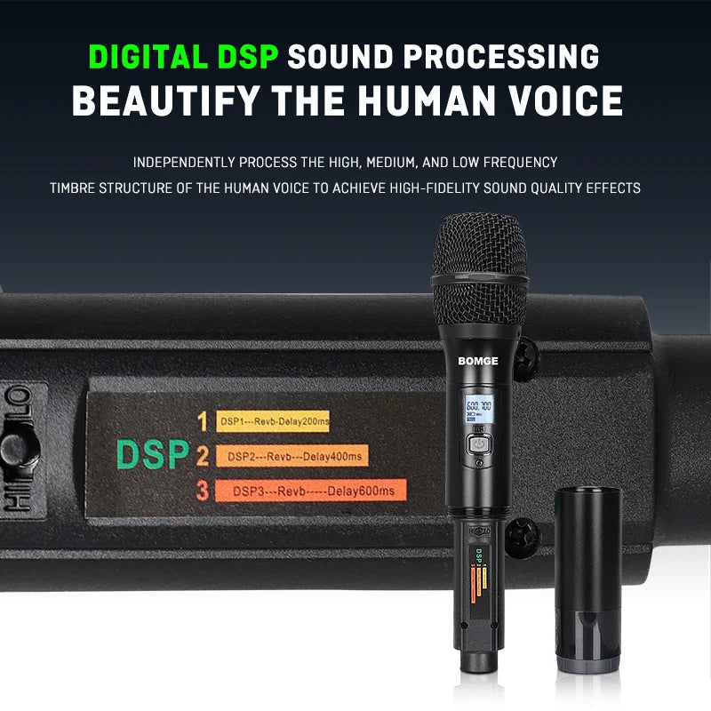 BG360U Dual Channel UHF Wireless Microphone System with DSP Effects