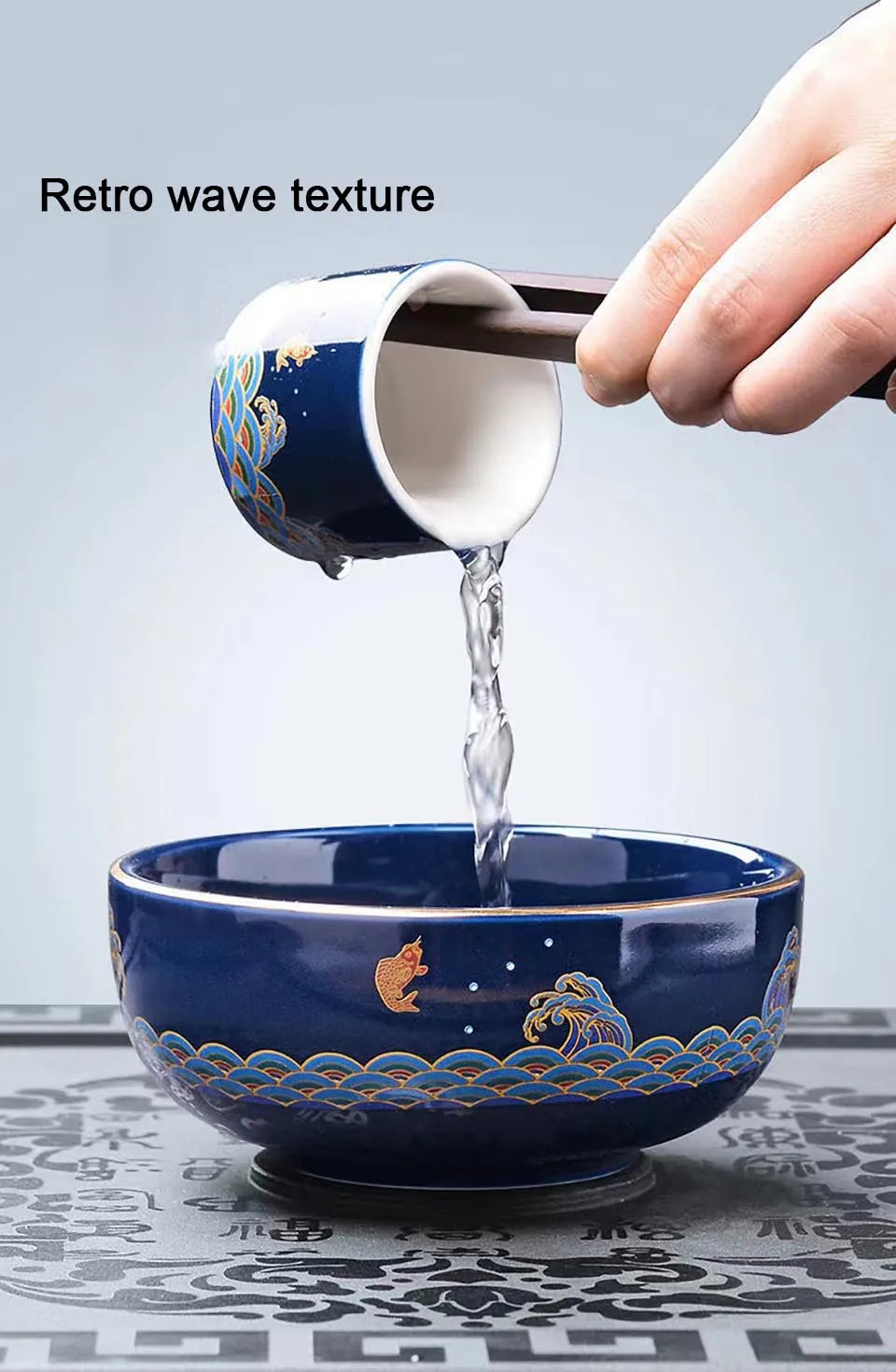 8 Pcs Ceramic Travel Tea Sets Automatic Water Diversion Rotating Suction Teapot Gawain Porcelain Kung Fu Teapot Set