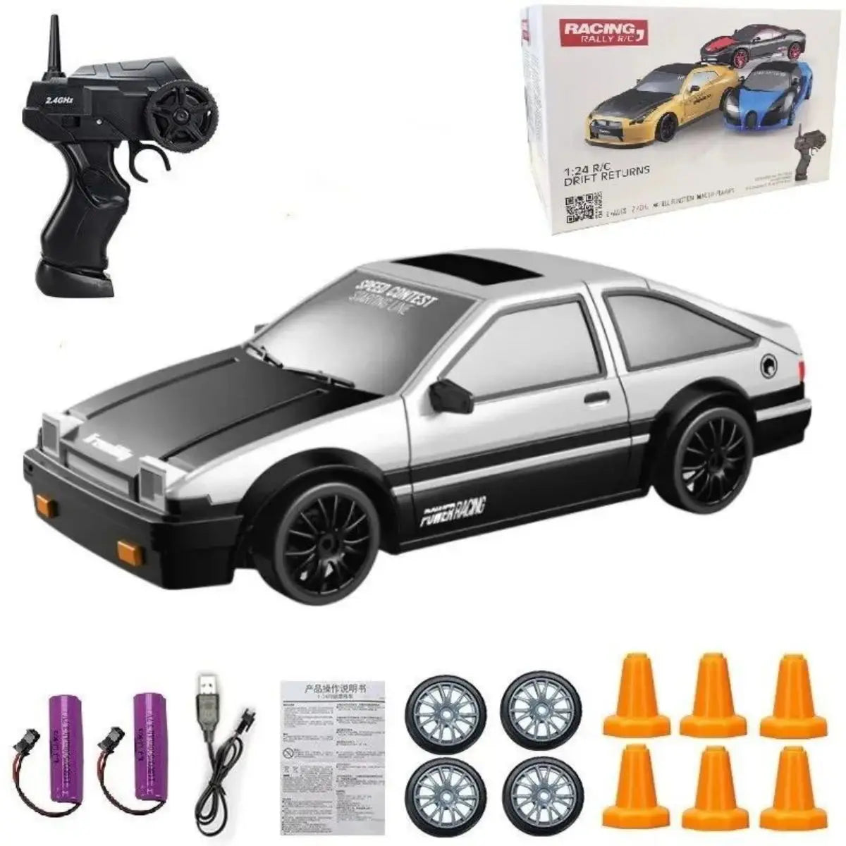 2.4G Drift Rc Car 4WD RC Drift Car Toy Remote Control GTR Model AE86 Vehicle Car RC Racing Car Toy for Children Christmas Gifts