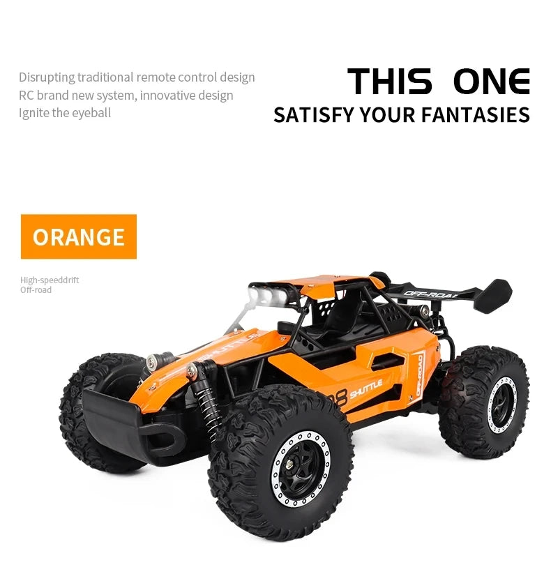 Remote Control Car RC Drift Racing 1:16 Vehicle Off Road Alloy 2.4G Radio High-Speed Trucks With LED Light Climbing Gift Toy