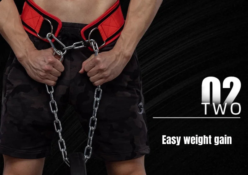 Dip Belt for Weightlifting With Chain Pull Ups Belt Gym Lifting Belt Powerlifting Squat Bodybuilding Heavy Duty Steel Crossfit