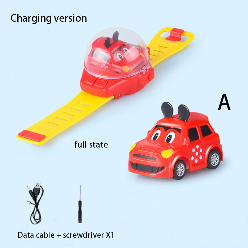 Children's Watch Remote Control Car Electric Alloy Mini Watch Car Parent Child Interaction 2.4G Remote Control Racing Toy Gift