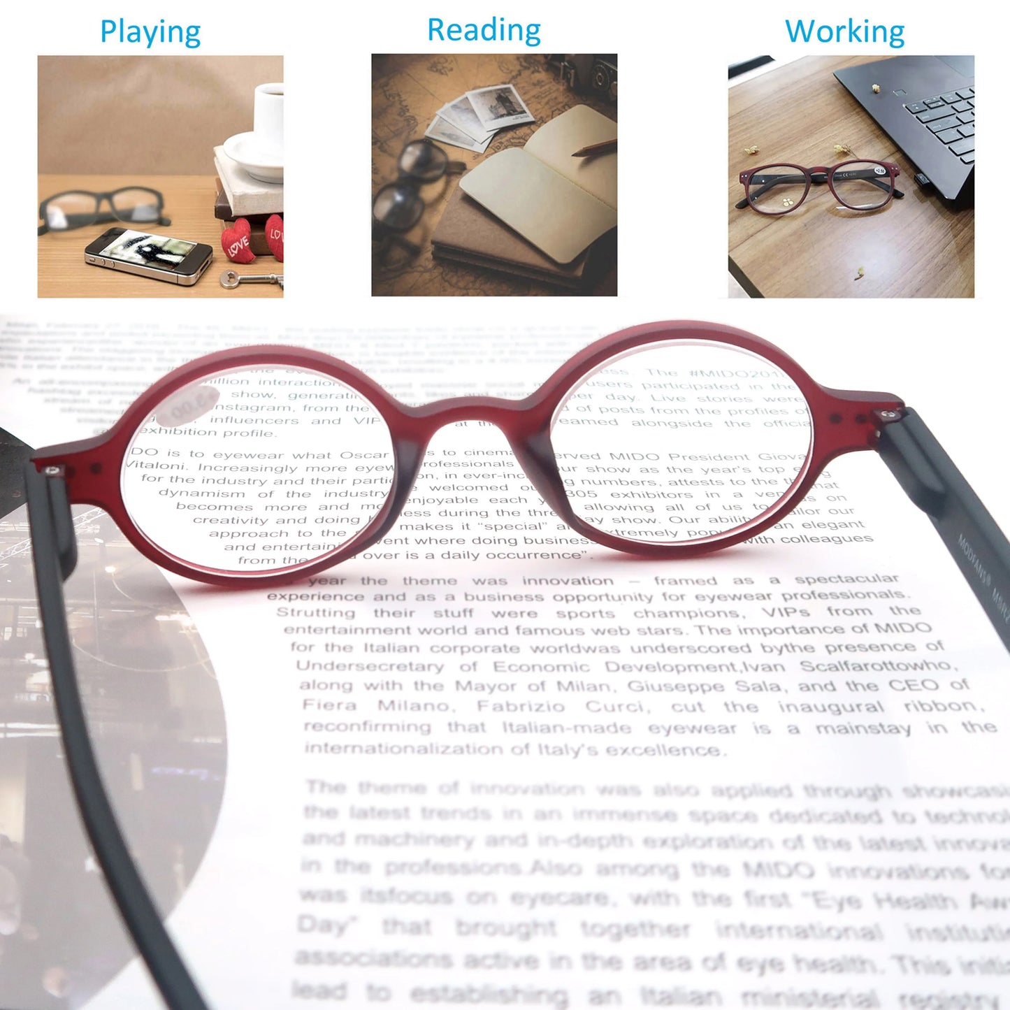 Classic Antique Reading Glasses Men Women Readers Eyeglasses Stylish Round Frame Spring Hinge Presbyopic Magnification Amplifier