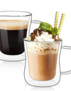 220/300/400ml Double Wall Glass Espresso Cups Clear Coffee Mug With Handle For Hot Cold Beverage Milk Juice Drinkware Set