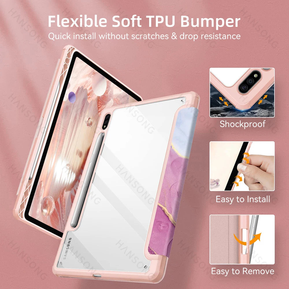 For Samsung Galaxy Tab Case for Galaxy Tab A9 Plus A9 A8 Case for Tab S9 Plus S9 FE S9 S8 Plus S8 S7 Plus S7 FE S7 S6 Lite Cover