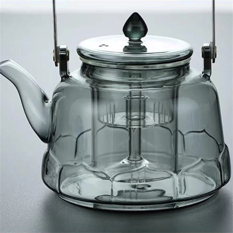 1000ml Lotus Shape Heat-resistant Glass Teapot With Tea Strainer Infuser  Steaming and Boiling Flower Puer Kungfu Beam Tea Pot