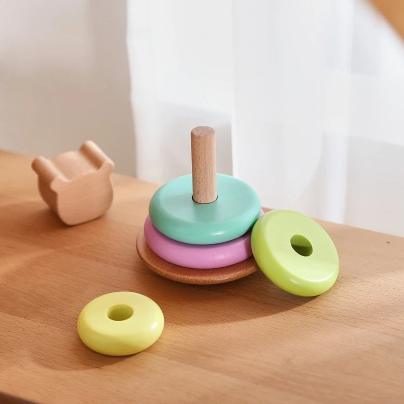 Kid Educational Toy Macaron Wooden Toys Children Montessori Object Permanence Box Hammer Box Coin Ball Textile Drum Drawer Box