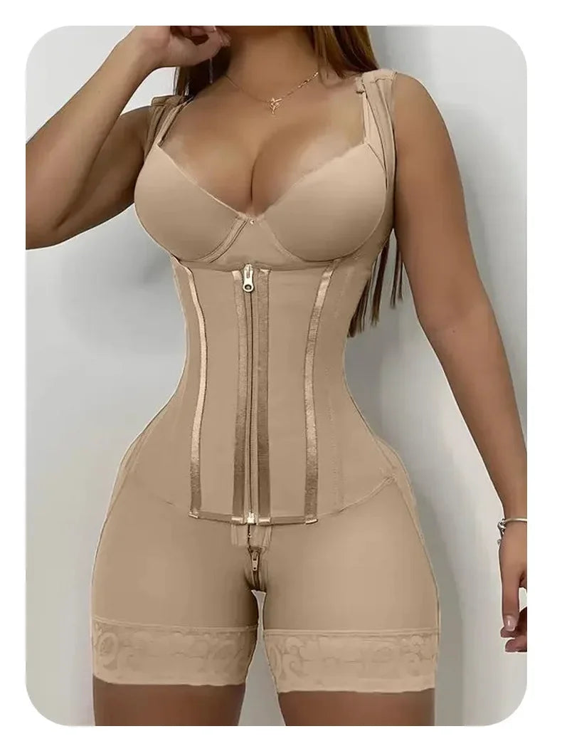 Body Shaper Women Colombian Fajas Shapewear Bodysuit 9-bone High Compression Girdles Double Tummy Control Full Body Open Crotch