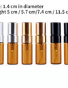 50pcs/lot 2ml 3ml 5ml 10ml Amber Glass Perfume Bottle with Atomizer Empty Cosmetic Containers