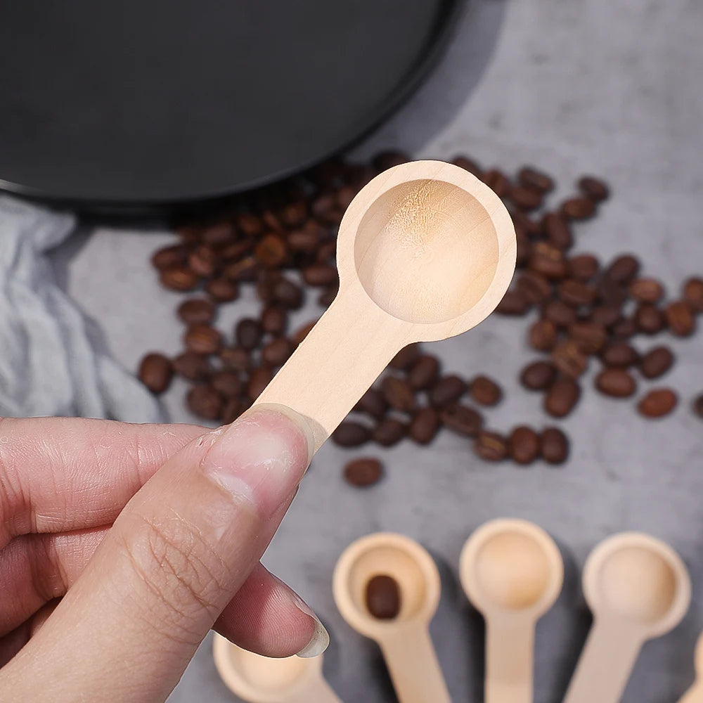 Mini Wooden Spoons Kitchen Spice Condiment Seasoning Salt Sugar Coffee Teaspoons Scoops Short Handle Wood Spoon Home Tableware