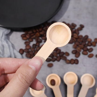 Mini Wooden Spoons Kitchen Spice Condiment Seasoning Salt Sugar Coffee Teaspoons Scoops Short Handle Wood Spoon Home Tableware