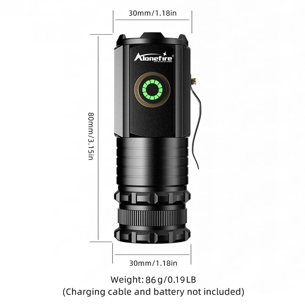 Mini 3 LED Rechargeable Flashlight With Magnetic Base