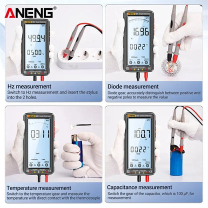 Rechargeable Digital Professional Multimeter Non-contact Voltage Tester AC/DC Voltage Meter LCD Screen Current Tester