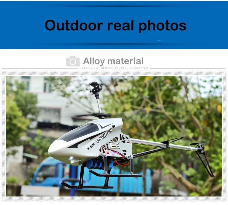 Rc Helicopter With Remote Control Extra Durable Big Plane Toy For Drone Model Outdoor 3.5CH 80cm Aircraft Large Helicopter