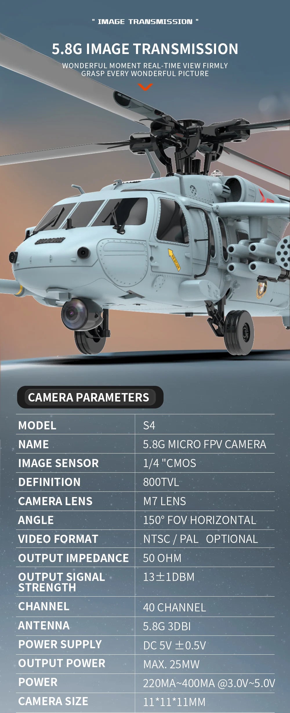 GPS Remote Control Military Helicopter With Smart Return
