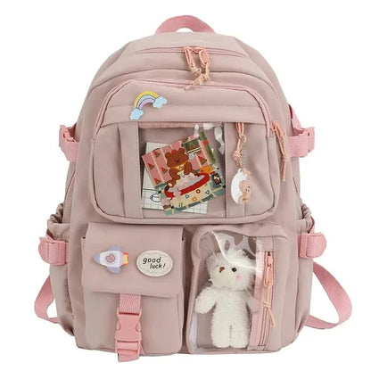 Carton Cute Girl Backpack Classic Nylon Women School Bag Laptop Bag Backpack Large Capacity Travel Backpack