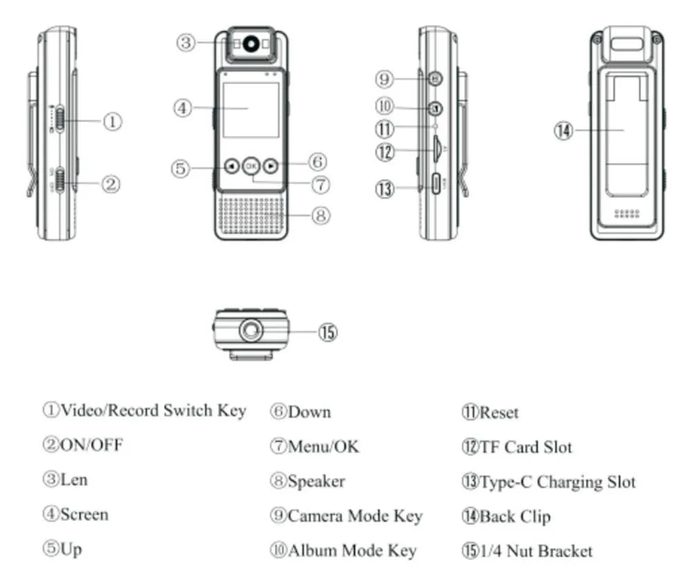 HD 1080P Mini Camera Portable Digital Video Recorder Cycling BodyCam Infrared Night Vision Police Cam Small Bike Camcorde