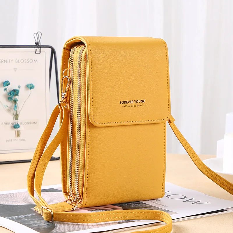 Touch Screen Cell Phone Bags of Women Soft Leather Wallets Bag Handbags Female Crossbody Strap Shoulder Bag