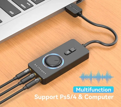 USB External Sound Card USB to 3.5mm Audio Adapter USB to Earphone Microphone for Macbook Computer Laptop PS4 Sound Card