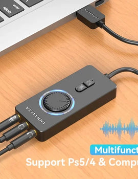 USB External Sound Card USB to 3.5mm Audio Adapter USB to Earphone Microphone for Macbook Computer Laptop PS4 Sound Card