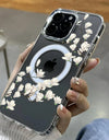 Magsafe Tulip Flower Magnetic Transparent Phone Case for iPhone 16 15 Pro Max 14 Plus Wireless Charging Shockproof Cover