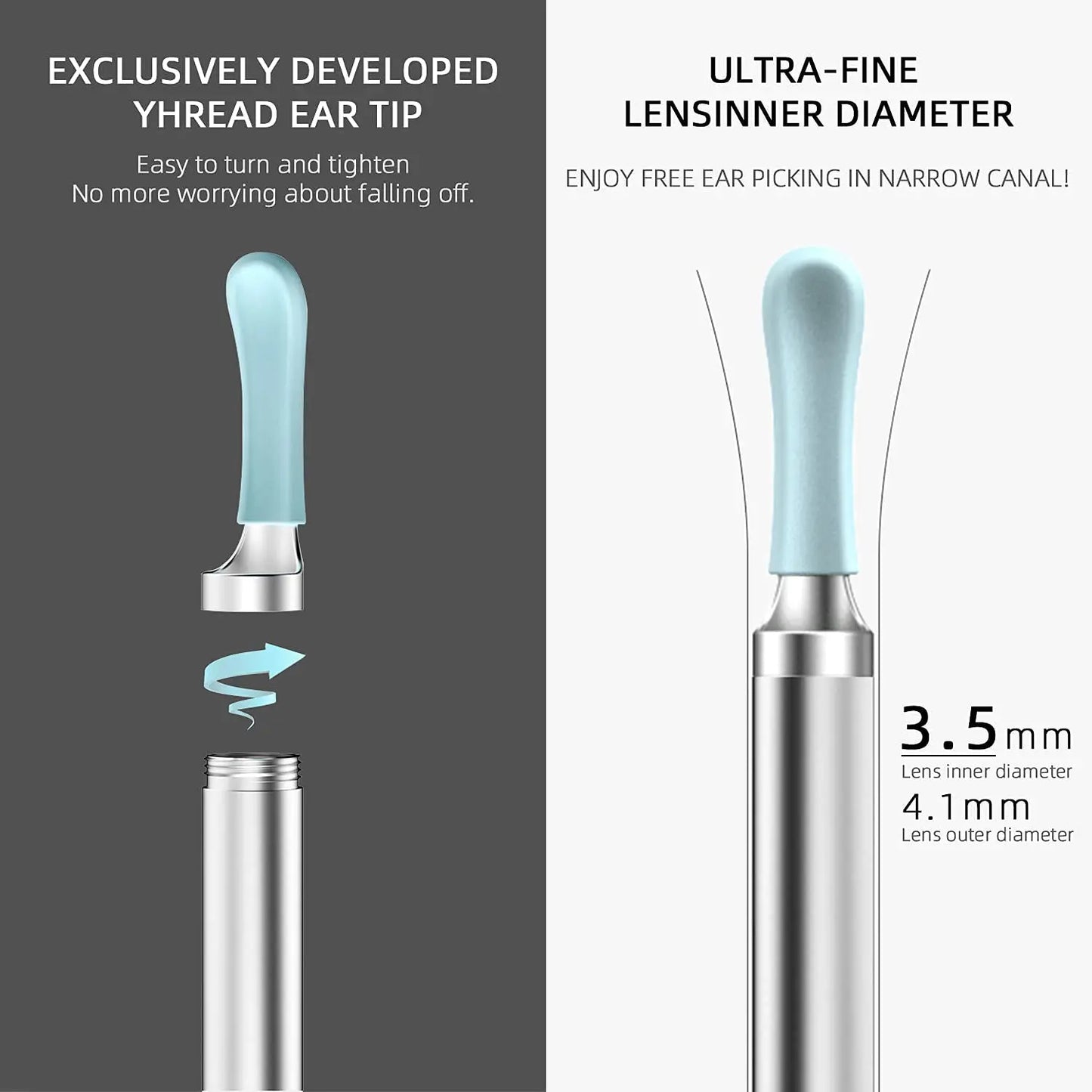 T15 Smart Visual Earwax Acne 2 in 1 Removal Tool With HD1080P Camera Ear Otoscope Cleaner IP67 Waterproof Endoscope