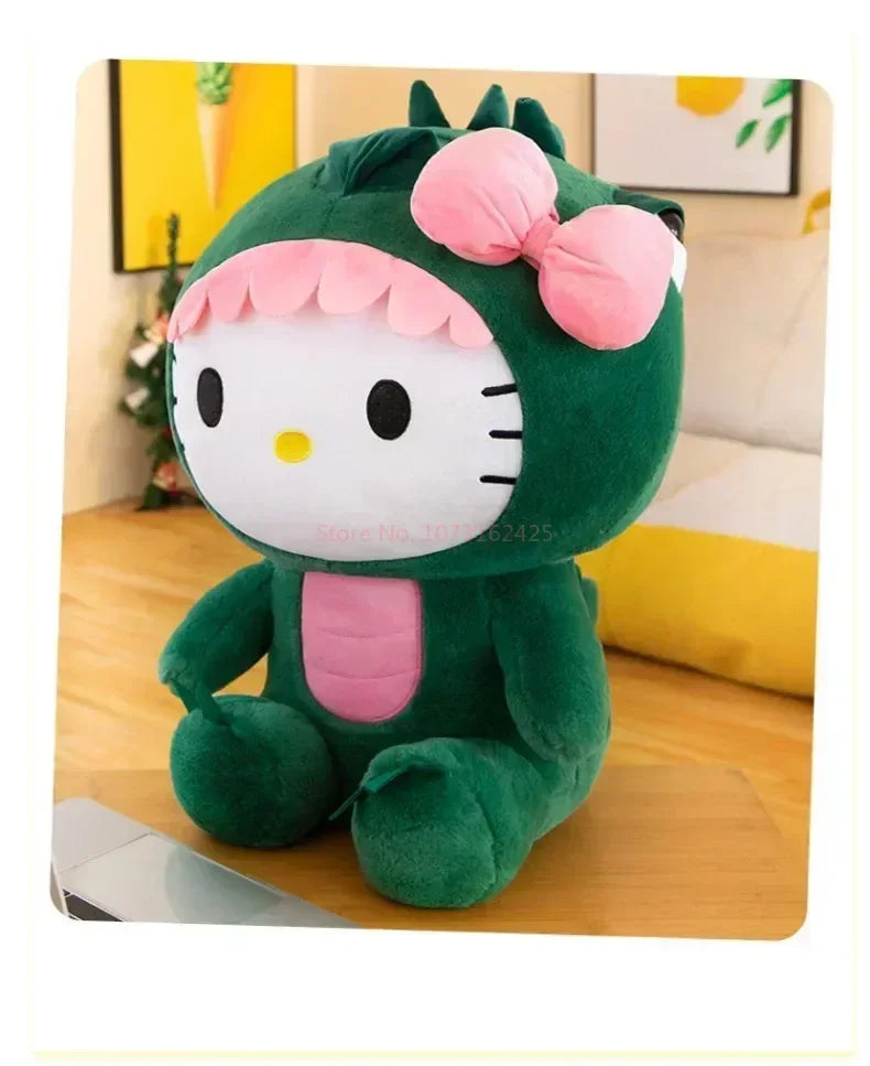 Cartoon Dinosaur Kitty Plush Pillow Soft Stuffed Doll