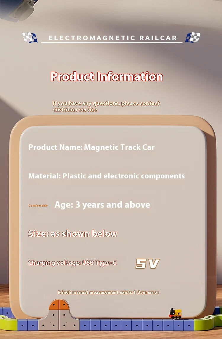 Versatile megnetic Attraction megnetic Block Track Electric Small Train megnetic Car Car Railtrack Set Toy  Gifts