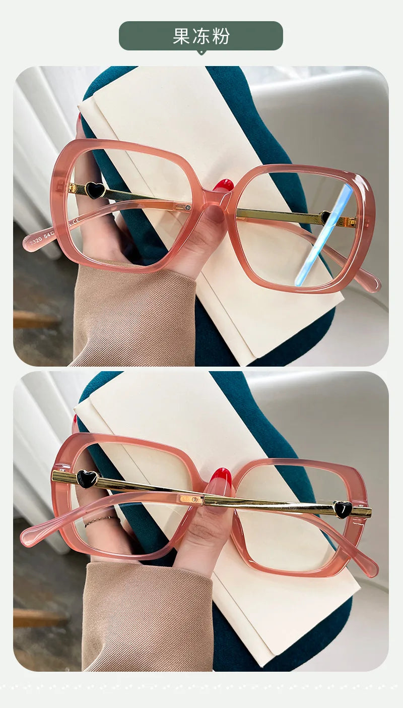 Big Size Woman Eyeglasses Ultra light TR90 White Eyewear Square Full Frame Optical Prescription Frames