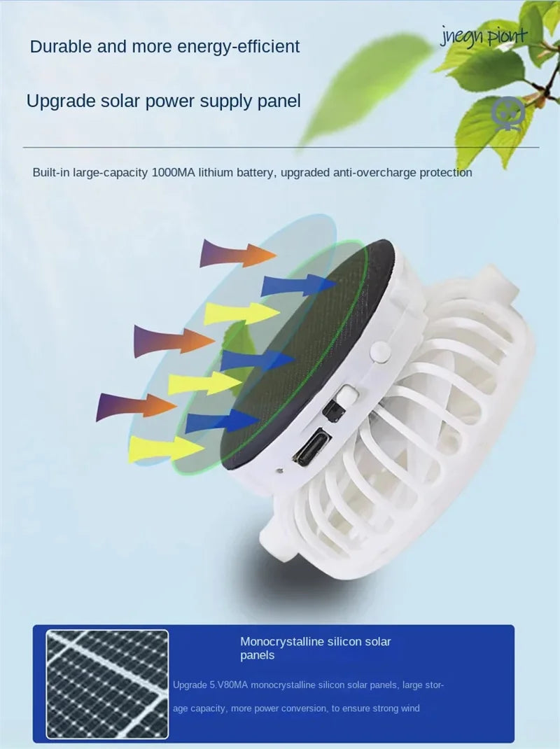 Solar Fan Baseball Cap With Adjustable Fit