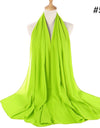 Muslim Chiffon Hijab Women Bubble Chiffon Scarf For Women Ladies Veil Muslim Islam Solid Color Malaysia Wrap Scarves