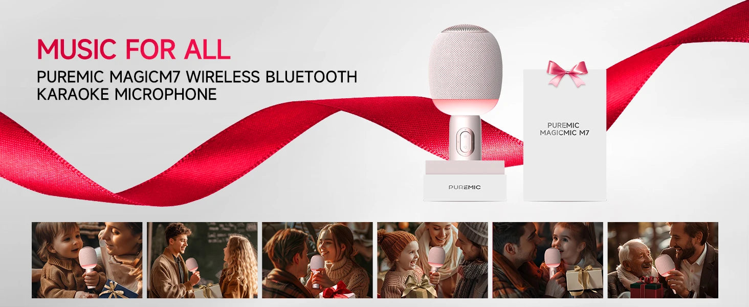 Wireless Bluetooth Karaoke Microphone, 5-in-1 Portable Handheld Mic Speaker with Dynamic Lights, Karaoke Microfono for Car