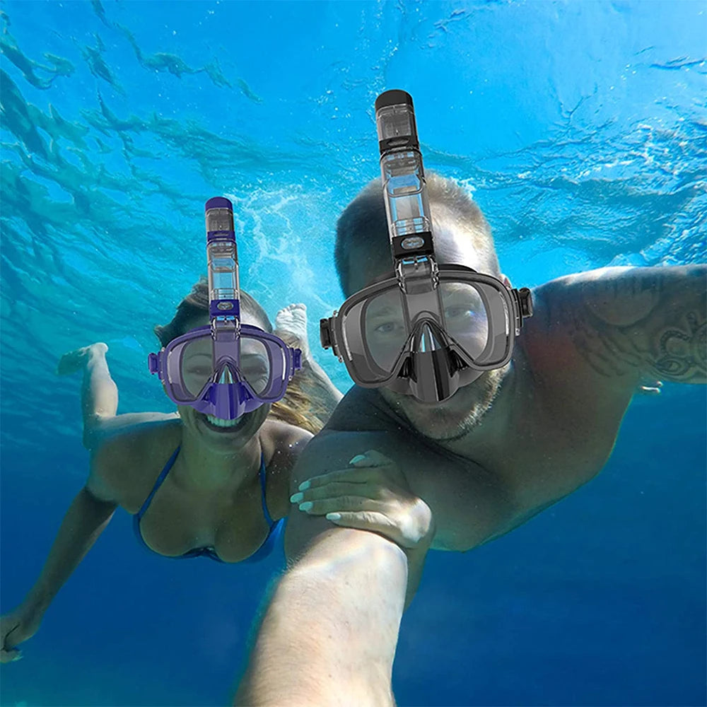 Underwater Snorkeling Half face Face  Swimming Mask Set Scuba Diving Respirator Masks Anti Fog Safe Breathing for Adult