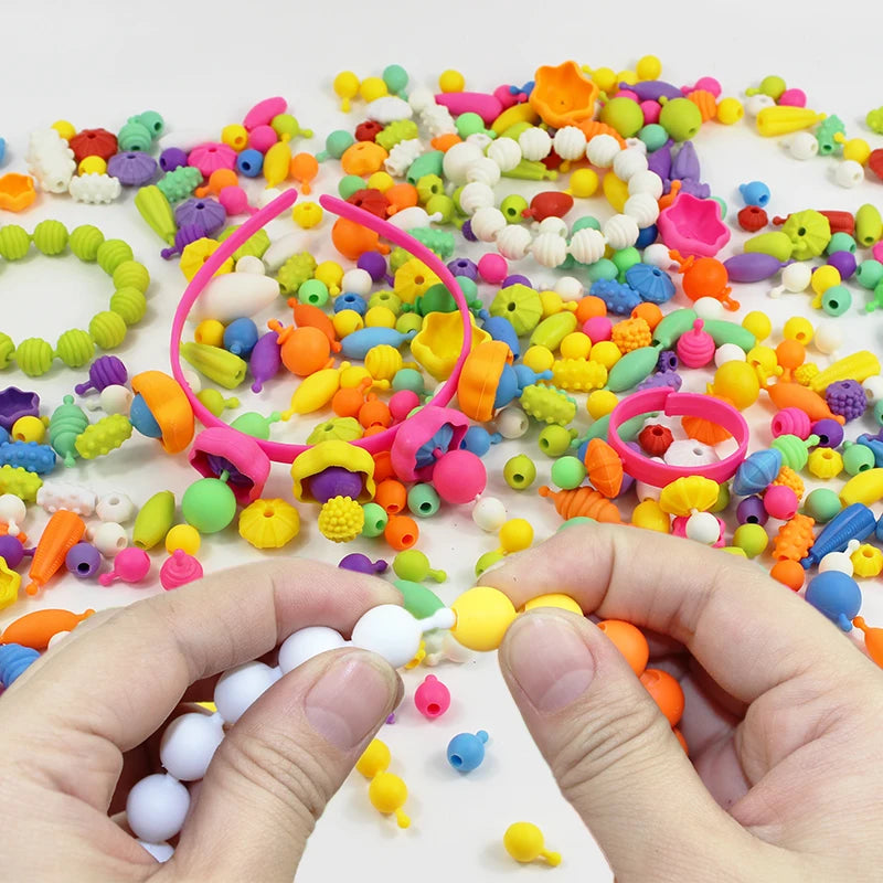 Creative DIY Handmade Pop Beads Toy Accessory Set Girl Jewelry Necklace & Bracelet Crafts Toys Education kids Birthday Gifts