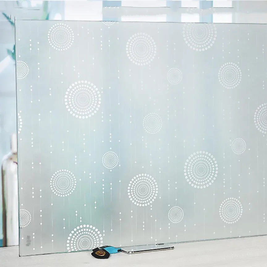 Frosted Window Film Privacy Opaque Window Stickers Self Adhesive Glass Vinyl Film for Kitchen Bathroom Office Matte Glass Stain