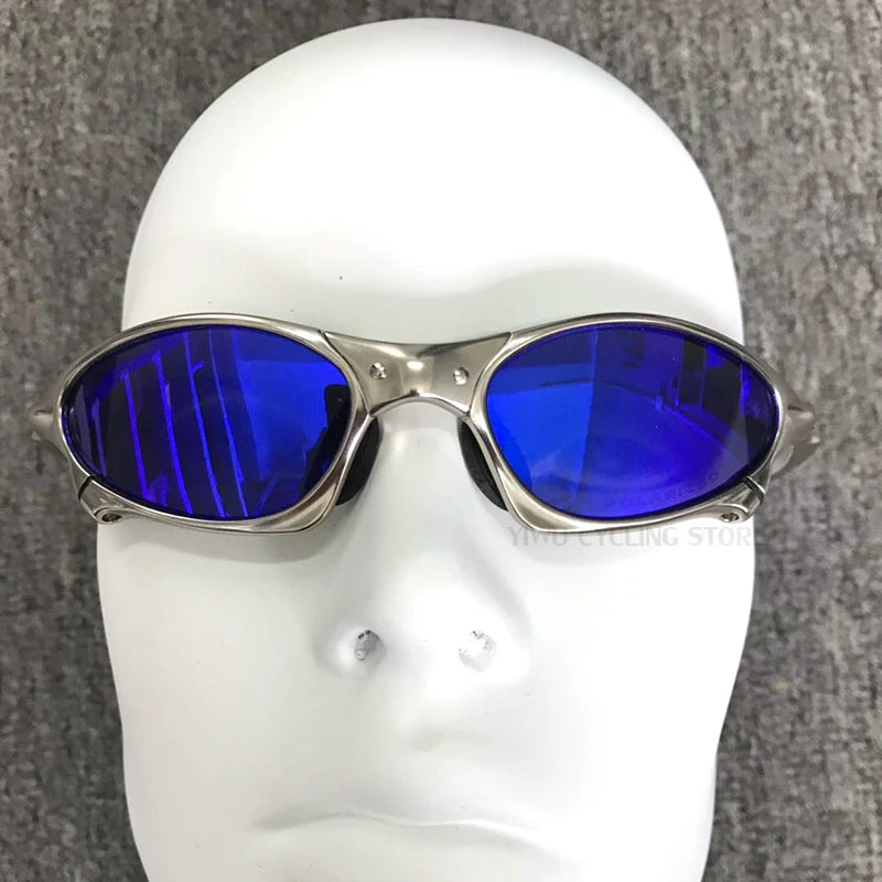 Polarized UV400 Cycling Sunglasses – Silver Metal Frame Fishing Riding Bicycle Eyewear