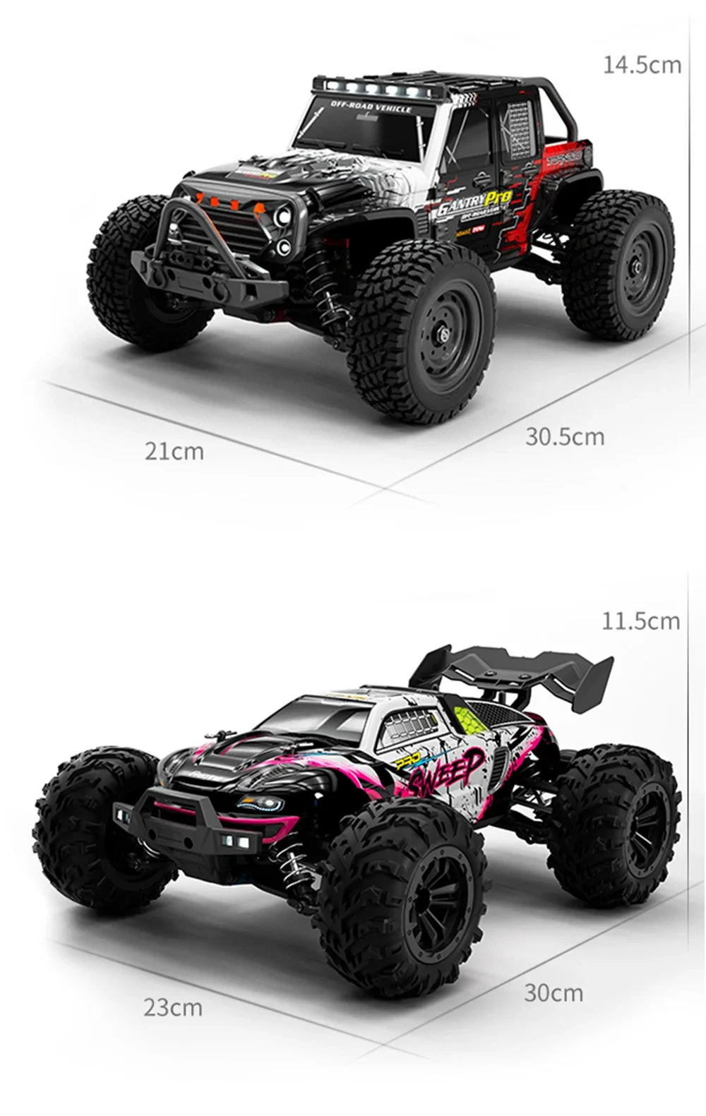 RC Car 1:16 70KM/H or 25KM/H Car Toys LED Headlight Shock-Absorbing Long Endurance With Adapt To All-Terrain 4WD Toys